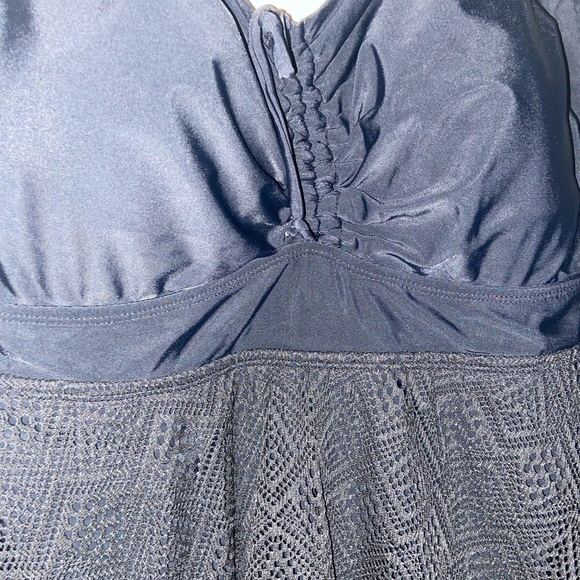 3x 4x 30/32 Swim Dress BloomChic Black Lace Swimsuit - Picture 4 of 11